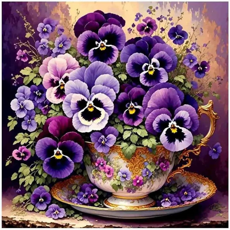 Kaixine Moth Orchid Stamped Cross Stitch Kits for Adults Beginner, Fantastic Cross Stitch Kits Printed Stitching Patterns Dimensions Needlepoint Art Crafts Embroidery Kits for Adults Beginners 14x14 inch - Image 1